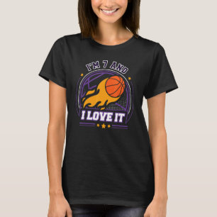 Ich bin 7 und ich Liebe Es Basketball 7. Geburtsta T-Shirt