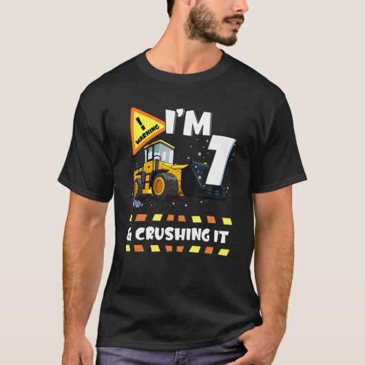 Ich bin 7 und zerstöre es Baugrube 7th B T-Shirt (Vorderseite)