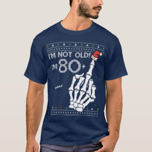 Ich bin 80 1 Mittelfinger hässlicher Weihnachtspul T-Shirt