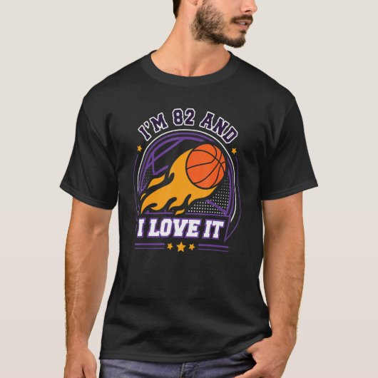 Ich bin 82 und ich Liebe It Basketball 82. Geburts T-Shirt (Vorderseite)