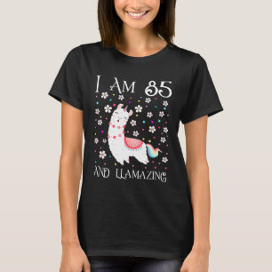 Ich bin 85 Jahre alt Llamazing Niedlich Llama 85.  T-Shirt
