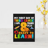 Ich bin 8 bereit, mein Zurück zur Schule zu lernen Karte (Gelbe Blume)