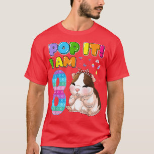 Ich bin 8 Jahre alt 8. Geburtstag Guinea Pig Girls T-Shirt