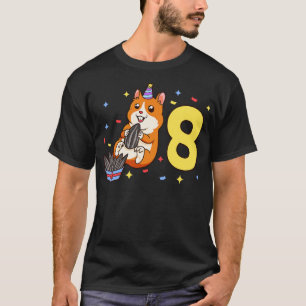 Ich bin 8 Jahre alt mit Hamster Kindergeburtstag 8 T-Shirt