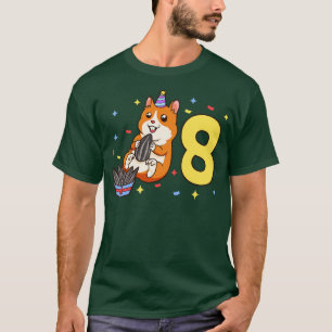 Ich bin 8 Jahre alt mit Hamster Kindergeburtstag 8 T-Shirt