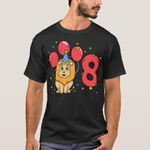 Ich bin 8 Jahre alt mit Löwe Kindergeburtstag 8 Ja T-Shirt