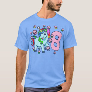 Ich bin 8 Jahre alt mit unikorischem Mädchen T-Shirt