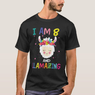 Ich bin 8 Jahre alt und lahmender Lama 8. Geburtst T-Shirt