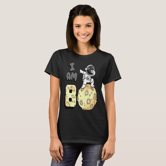 Ich bin 8 Space Astronaut Kid Moon Walker 8. Gebur T-Shirt (Vorne ganz)