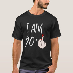 Ich bin 90 plus 1 Mittelfinger für einen 90. Gebur T-Shirt