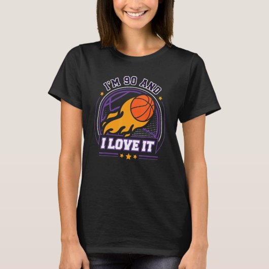 Ich bin 90 und ich Liebe It Basketball 90. Geburts T-Shirt (Vorderseite)
