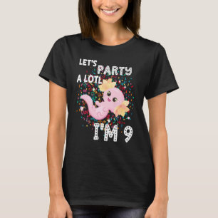 Ich bin 9 Axolotl 9. Geburtstag Niedlich Let's Par T-Shirt