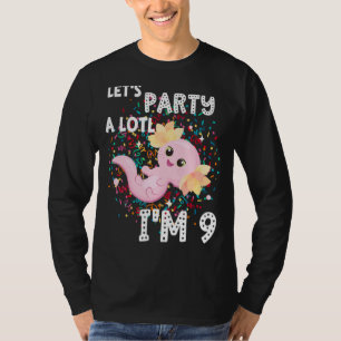 Ich bin 9 Axolotl 9. Geburtstag Niedlich Let's Par T-Shirt