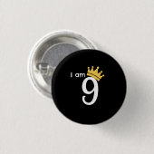 Ich bin 9 Benutzerdefiniertes Alter & Foto Geburts Button (Vorne & Hinten)