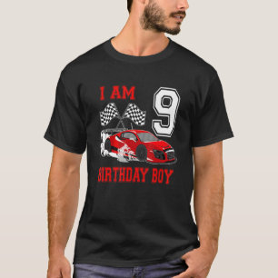 Ich bin 9 Geburtstag Boy Race Car 9 Jahre alt 9. G T-Shirt