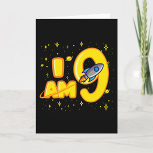 ICH BIN 9 JAHRE ALT 9. Geburtstag Junge Space Gebu Karte
