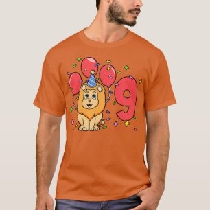 Ich bin 9 Jahre alt mit Löwe Kindergeburtstag 9 Ja T-Shirt