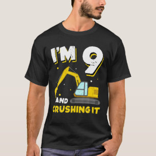 Ich bin 9 Jahre alt und zerstöre ihn Bagger 9. Geb T-Shirt