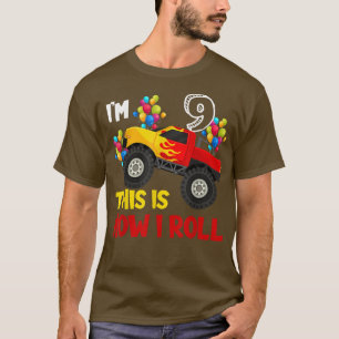 Ich bin 9. so Roll Monster Truck 9. Geburtstag T-Shirt