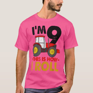 Ich bin 9, so Roll Truck Geburtstagskommee T-Shirt
