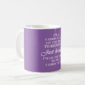 Ich bin A FABRICAHOLIC Kaffeetasse (Vorderseite Links)