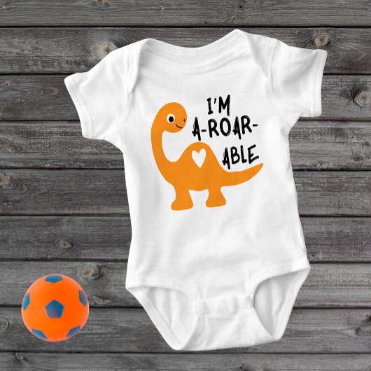 Ich bin A-Roar-Able Dinosaur Baby Bodysuit Baby Strampler