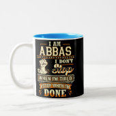 Ich bin Abbas. Ich höre nicht auf, wenn ich müde b Zweifarbige Tasse (Links)