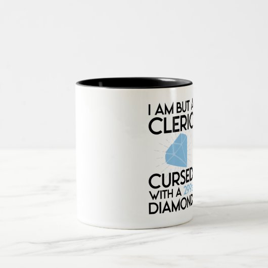 Ich bin aber ein Kleriker verflucht mit einem Diam Zweifarbige Tasse (Mittel)
