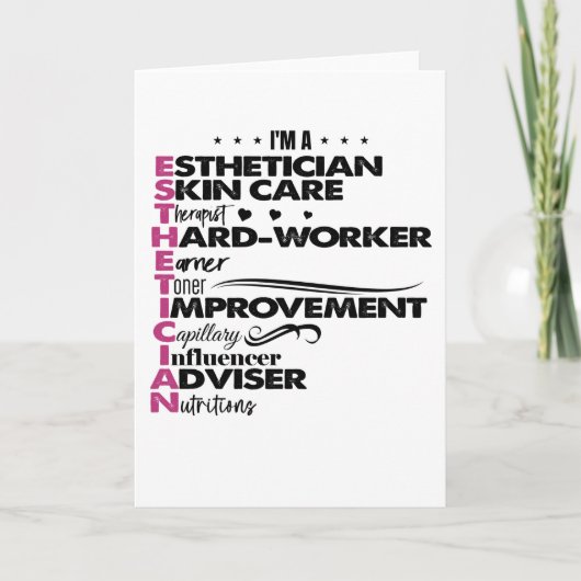 Ich bin Abschluss Salon Estheti Karte (Vorderseite)