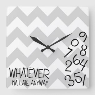 Ich bin abstoppe irgendwie spät quadratische wanduhr