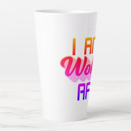 Ich bin AF Geweckt! Milchtasse (Vorderseite)