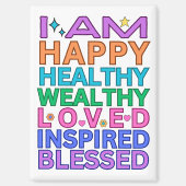 Ich bin Affirmation Magnet - farbenfrohe positive (Vorderseite)