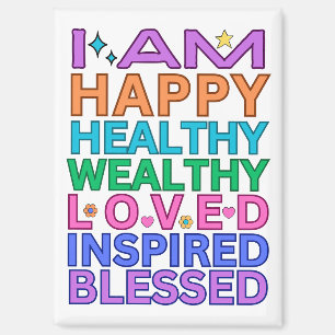 Ich bin Affirmation Magnet - farbenfrohe positive 