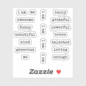 Ich bin Affirmation Motivierend Aufkleber (Blatt)