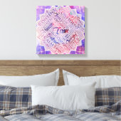 Ich bin Affirmation Word Cloud Art in lotus Leinwanddruck (Insitu (Schlafzimmer))