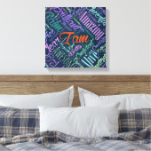Ich bin Affirmation Word Cloud Art Leinwanddruck (Insitu (Schlafzimmer))