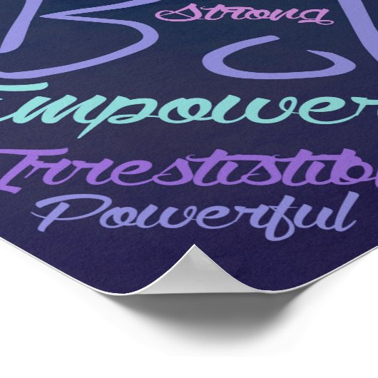 Ich bin Affirmation Word Cloud Art Poster (Ecke)