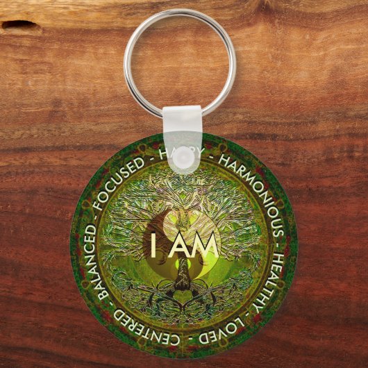 Ich bin Affirmation Yin Yang Schlüsselanhänger (Vorderseite)