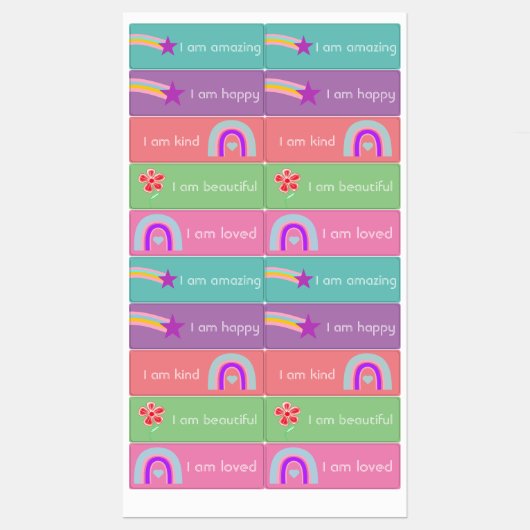 Ich bin Affirmations Aufkleber (Blatt)