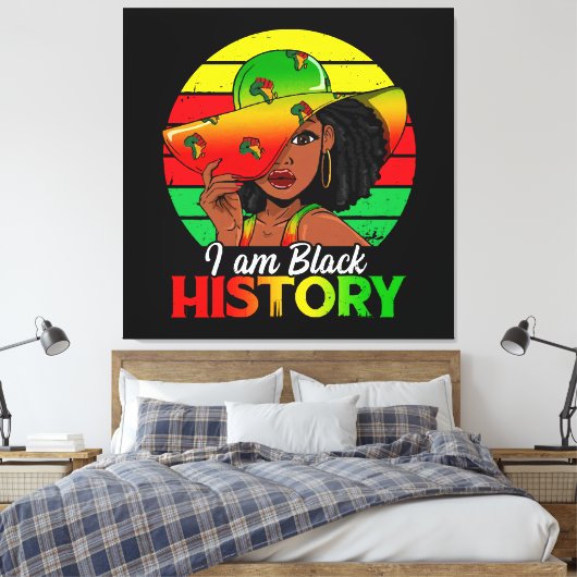 Ich bin Afrikanisch-Schwarzgeschichte Leinwanddruck (Insitu (Schlafzimmer))