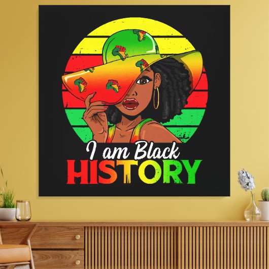 Ich bin Afrikanisch-Schwarzgeschichte Leinwanddruck (Insitu (Wohnzimmer))