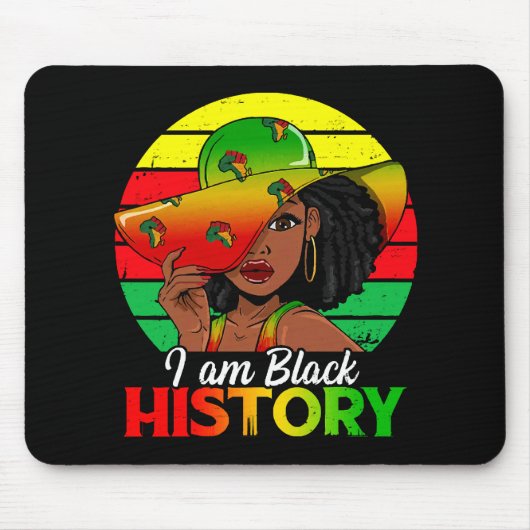 Ich bin Afrikanisch-Schwarzgeschichte Mousepad (Vorne)