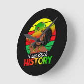 Ich bin Afrikanisch-Schwarzgeschichte Runde Wanduhr (Winkel)