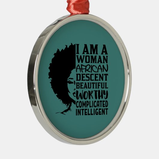 Ich bin afrikanische Abstammung der Frau (Naturhaa Ornament Aus Metall (Rechts)