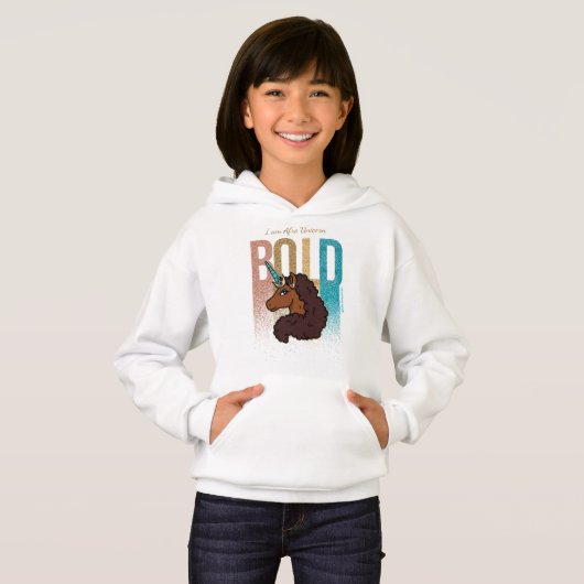 Ich bin Afro Unicorn | Fett-Glitzer-Design Hoodie (Vorne ganz)