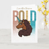 Ich bin Afro Unicorn | Fett-Glitzer-Design Karte (Gelbe Blume)