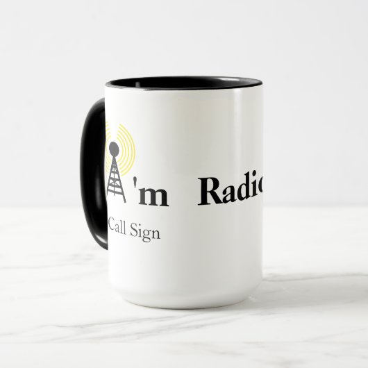 Ich bin aktive Schinken Rado RadioTasse u. Tasse (Vorderseite Links)