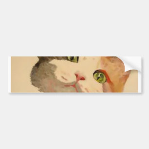 Ich bin alle Ohren: Calico Cat Portrait Autoaufkleber