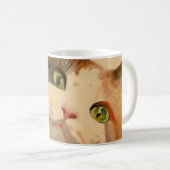 Ich bin alle Ohren: Calico Cat Portrait Kaffeetasse (VorderseiteRechts)