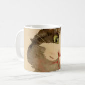 Ich bin alle Ohren: Calico Cat Portrait Kaffeetasse (Vorderseite Links)
